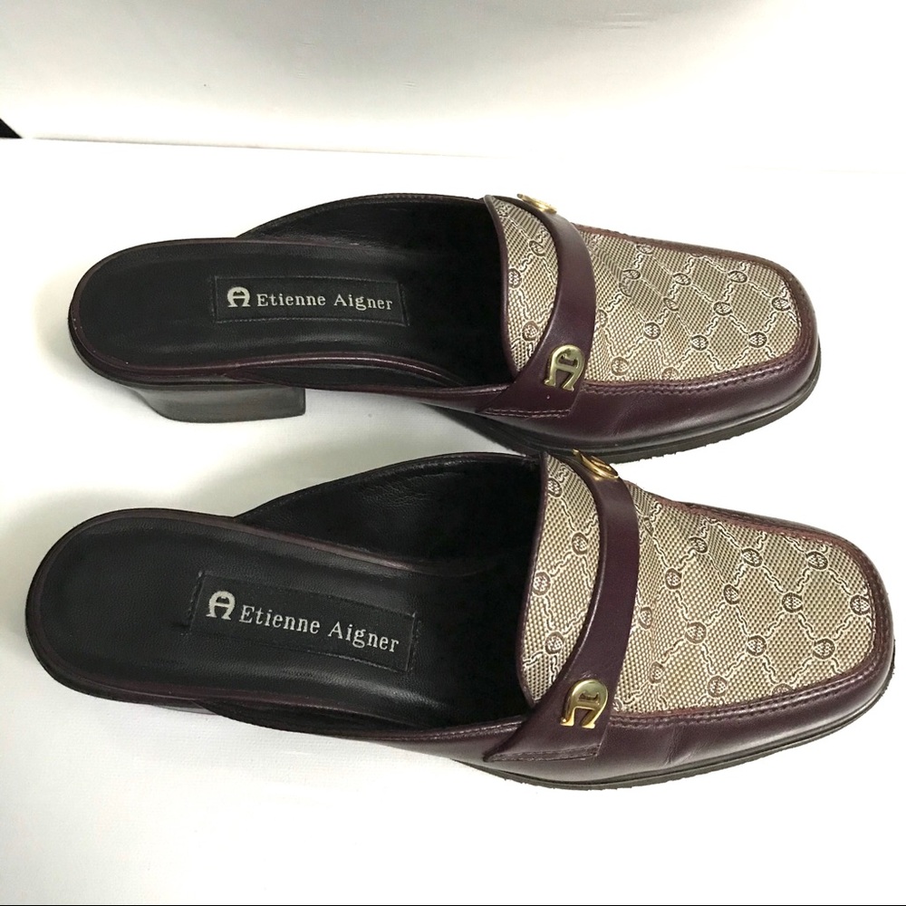 Etienne Aigner shoes leather mule & Clogs Brown